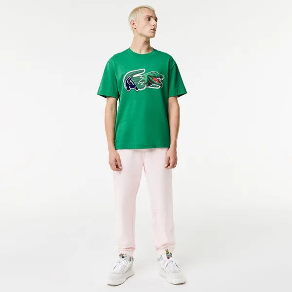 Áo Thun Nam Lacoste Men's Relaxed Fit Oversized Crocodile T-Shirt TH1410 LDM Màu Xanh Lá Size 3 - Thời trang - Vua Hàng Hiệu