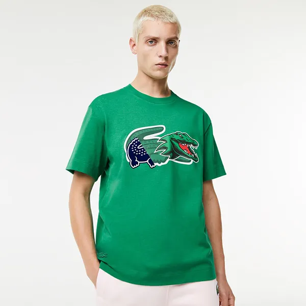 Áo Thun Nam Lacoste Men's Relaxed Fit Oversized Crocodile T-Shirt TH1410 LDM Màu Xanh Lá Size 3 - Thời trang - Vua Hàng Hiệu