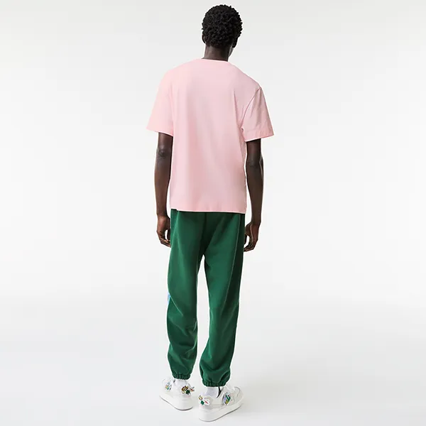Áo Thun Nam Lacoste Men's Relaxed Fit Oversized Crocodile T-Shirt TH1410 T03 Màu Hồng Size 4