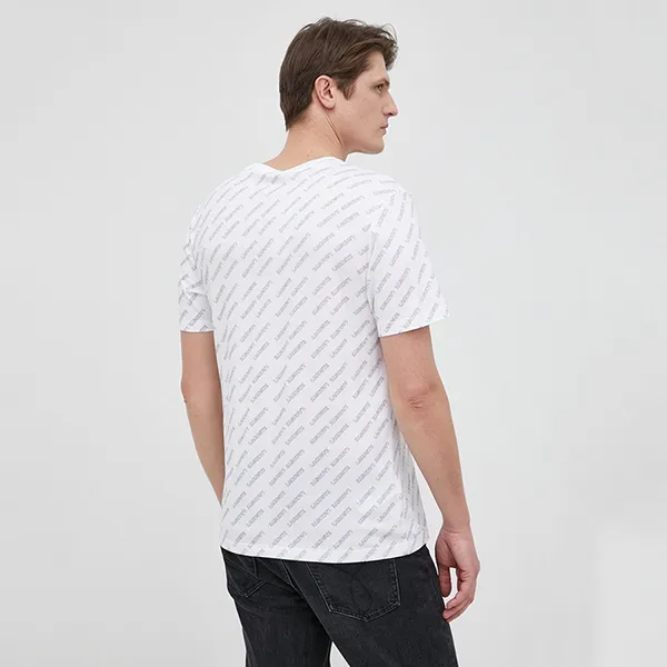Áo Thun Nam Lacoste Repeated Logo Lounge T-Shirt TH1717 522 Màu Trắng Size M - Thời trang - Vua Hàng Hiệu