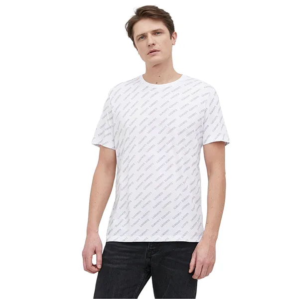 Áo Thun Nam Lacoste Repeated Logo Lounge T-Shirt TH1717 522 Màu Trắng Size M - Thời trang - Vua Hàng Hiệu