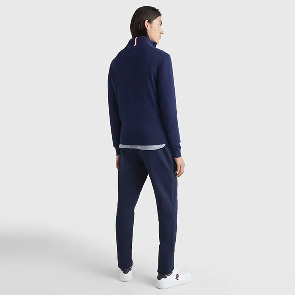 Áo Len Tommy Hilfiger Cotton Mix Quarter-Zip MW28049 - 401 Màu Xanh Navy Size XS