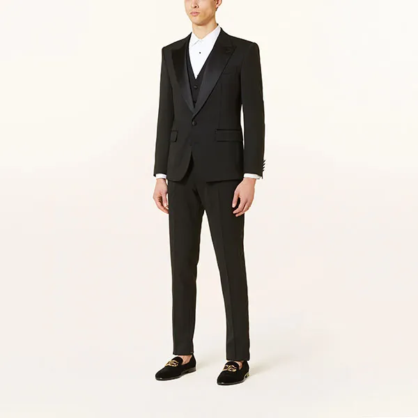Bộ Veston Nam Dolce & Gabbana D&G Suit Extra Slim Fit With Tuxedo Stripe Màu Đen Size 48