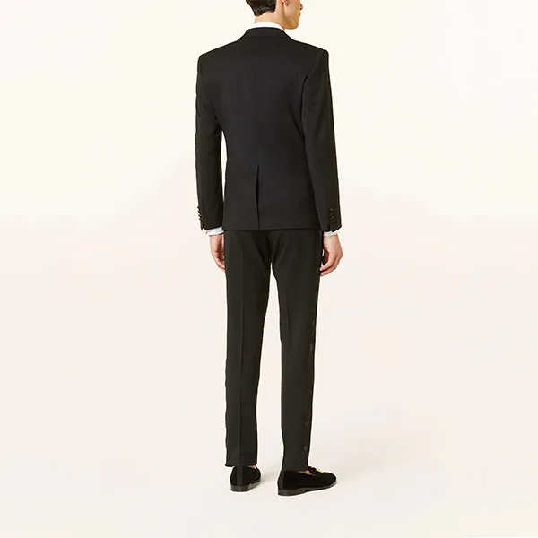 Bộ Veston Nam Dolce & Gabbana D&G Suit Extra Slim Fit With Tuxedo Stripe Màu Đen Size 48