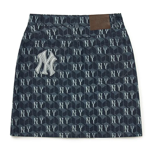 Chân Váy Nữ MLB Denim New York Yankeess 3FDSM0734-50NYD Màu Xanh Đậm - Thời trang - Vua Hàng Hiệu