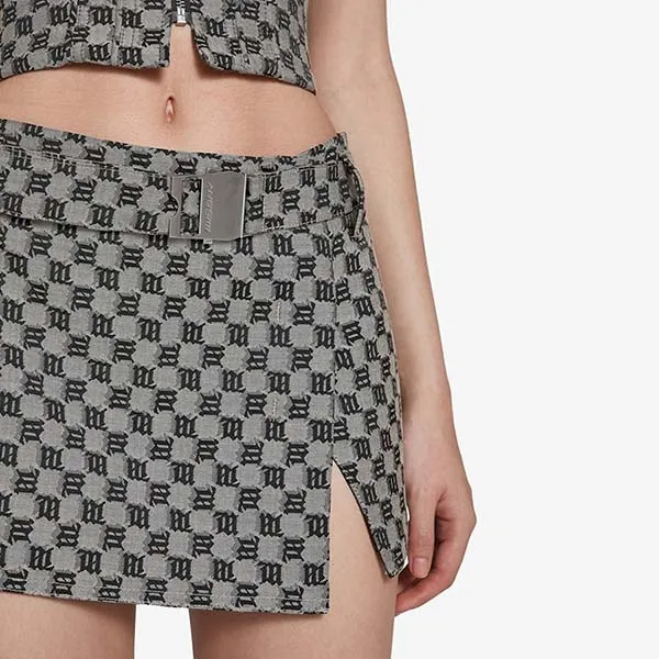 Chân Váy Nữ Misbhv Jacquard Logo Pattern With Metal Belt 3121W852 Màu Xám - Thời trang - Vua Hàng Hiệu