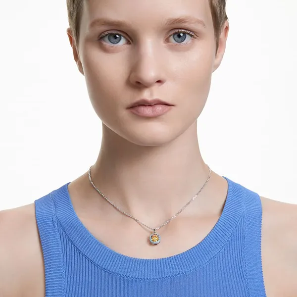Dây Chuyền Nữ Swarovski Chroma Pendant Octagon Cut, Multicolored, Rhodium Plated 5648447 Màu Bạc - Trang sức - Vua Hàng Hiệu