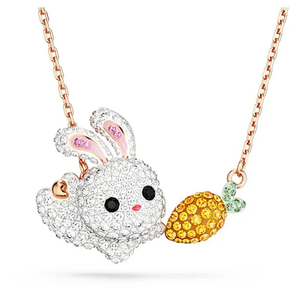 Dây Chuyền Nữ Swarovski Zodiac Rabbit Necklacerabbit And Carrot, Multicolored, Rose Gold-Tone Plated 5647971 Màu Vàng Hồng