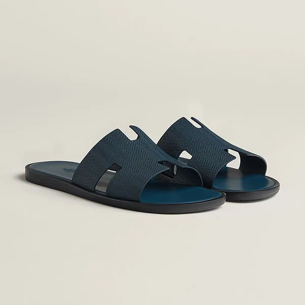 Dép Nam Hermès Izmir Sandal Bleu Céleste Marine Màu Xanh Size 42