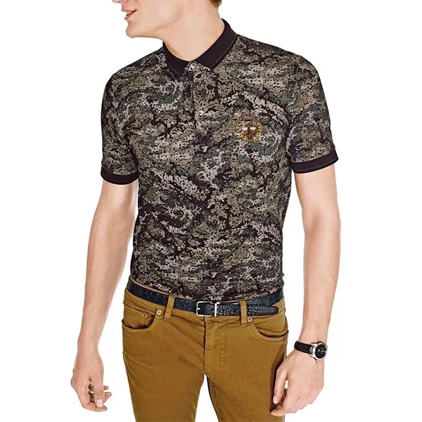 Áo Polo Nam Dolce & Gabbana D&G Pixelized Garden Print Polo Shirt G8GH12 Màu Camo Size 44