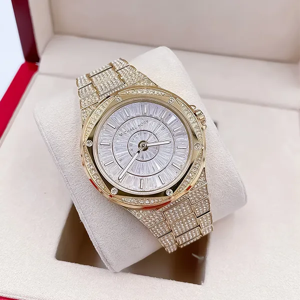 Đồng Hồ Nữ Michael Kors MK Oversized Lennox Pavé Gold-Tone Watch MK6991 Màu Vàng Gold - Đồng hồ - Vua Hàng Hiệu