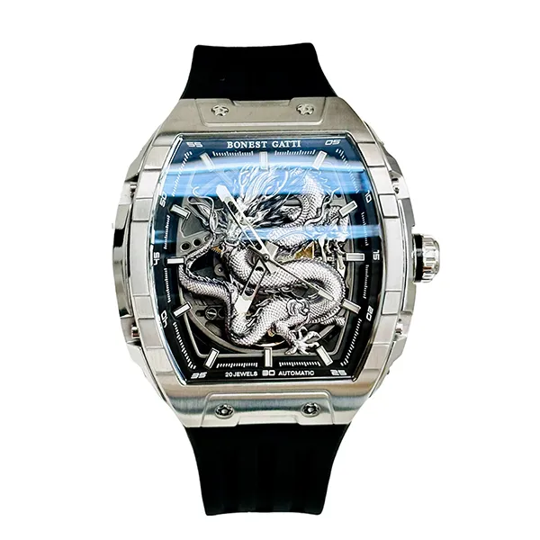 Đồng Hồ Nam Bonest Gatti Ghost Dragon Star Silver Màu Đen