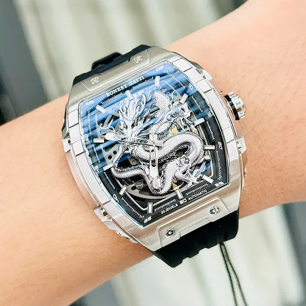 Đồng Hồ Nam Bonest Gatti Ghost Dragon Star Silver Màu Đen