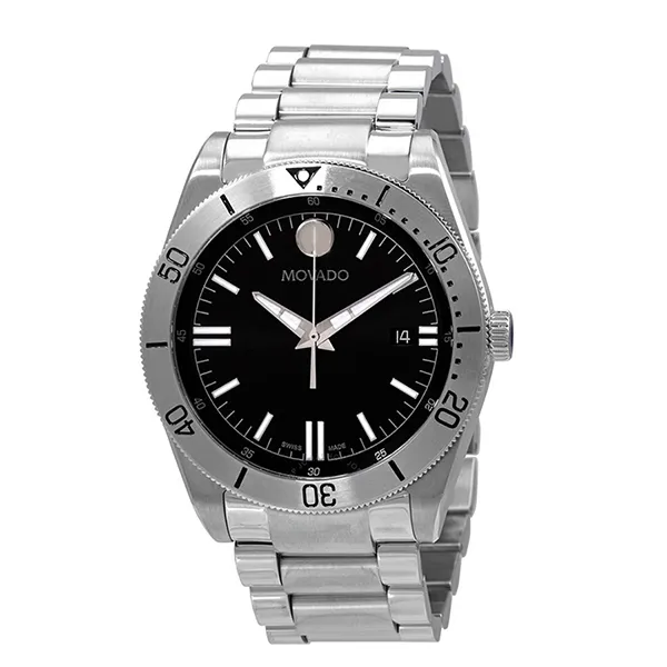 Đồng Hồ Nam Bulova Men's Sport Stainless Steel Black Dial Watch 0607435 Màu Bạc - 3