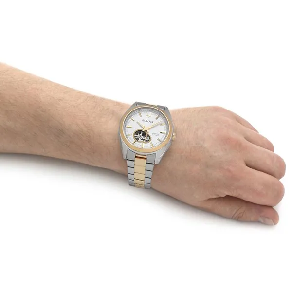 Đồng Hồ Nam Bulova Surveyor Automatic Watch 98A284 Màu Bạc/Gold