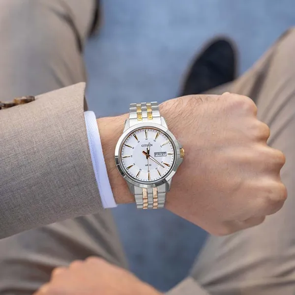 Đồng Hồ Nam Citizen Men's Quartz Watch BF2018-52A Màu Demi (Vàng-Bạc)