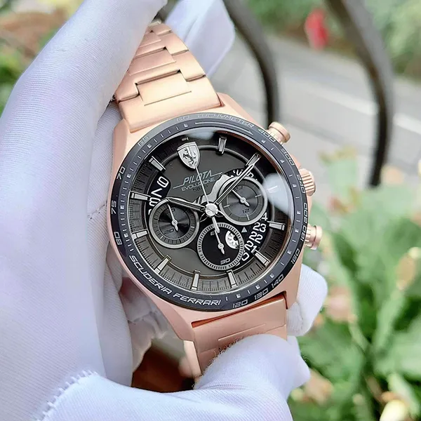 Đồng Hồ Nam Ferrari Pilota Evo 0830825 Màu Đen/Vàng Hồng - Đồng hồ - Vua Hàng Hiệu