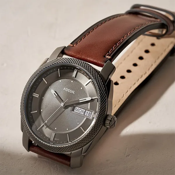 Đồng hồ Nam Fossil Machine Three-Hand Date Brown Leather Watch FS5900 Màu Nâu - Đồng hồ - Vua Hàng Hiệu