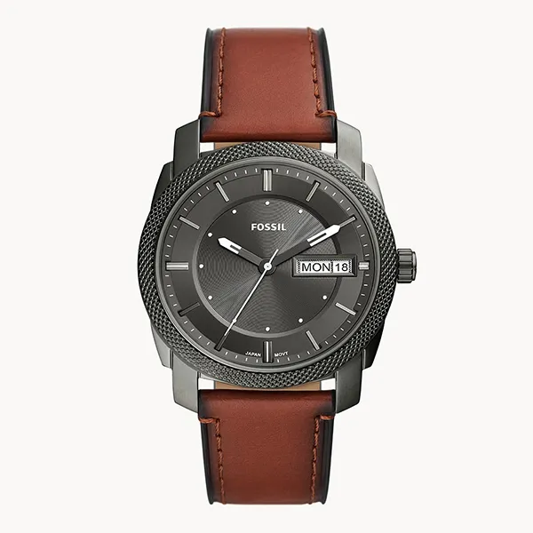 Đồng hồ Nam Fossil Machine Three-Hand Date Brown Leather Watch FS5900 Màu Nâu - Đồng hồ - Vua Hàng Hiệu