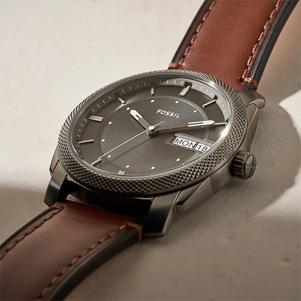 Đồng hồ Nam Fossil Machine Three-Hand Date Brown Leather Watch FS5900 Màu Nâu - Đồng hồ - Vua Hàng Hiệu