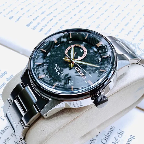 Đồng Hồ Nam Seiko Automatic SA389K1 Màu Đen Bạc