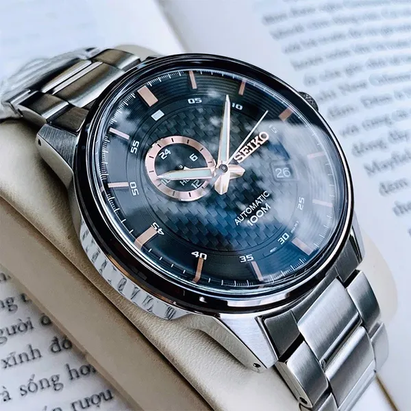 Đồng Hồ Nam Seiko Automatic SA389K1 Màu Đen Bạc