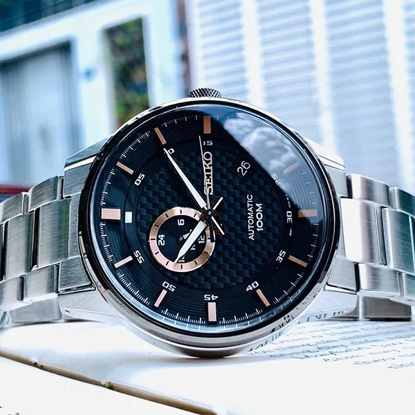 Đồng Hồ Nam Seiko Automatic SA389K1 Màu Đen Bạc