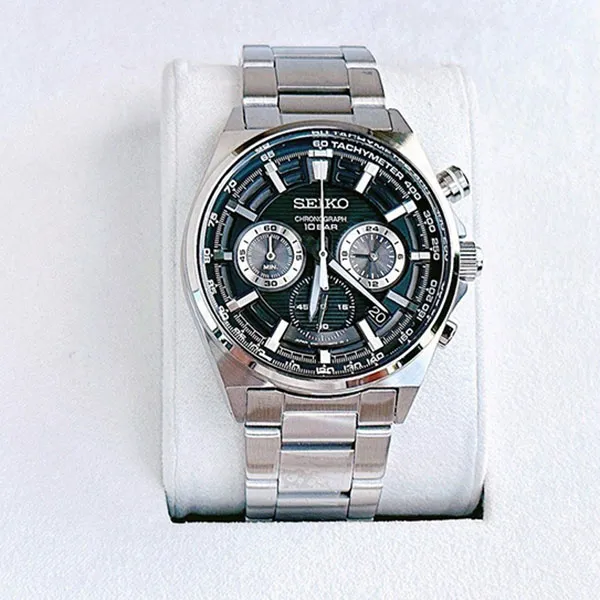 Đồng Hồ Nam Seiko Quartz SSB405P1 Chronograph Màu Xanh Bạc