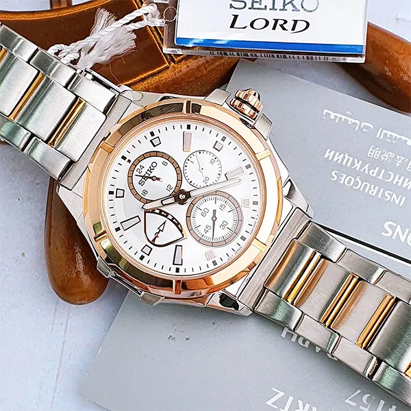 Đồng Hồ Nam Seiko Quartz White Dial Men SRL034P1 Màu Bạc Vàng - Đồng hồ - Vua Hàng Hiệu