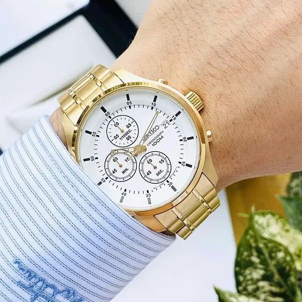 Đồng Hồ Nam Seiko SKS544P1 Quartz Màu Vàng Trắng