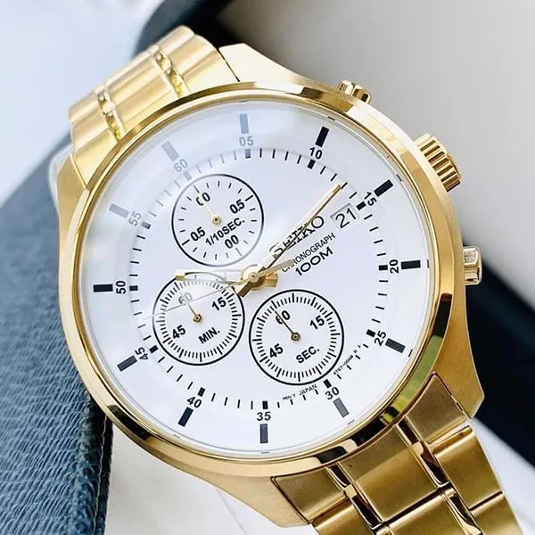 Đồng Hồ Nam Seiko SKS544P1 Quartz Màu Vàng Trắng