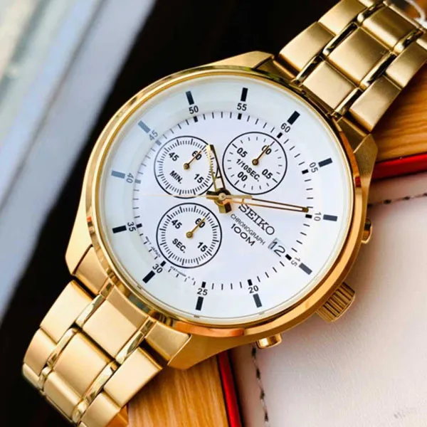 Đồng Hồ Nam Seiko SKS544P1 Quartz Màu Vàng Trắng