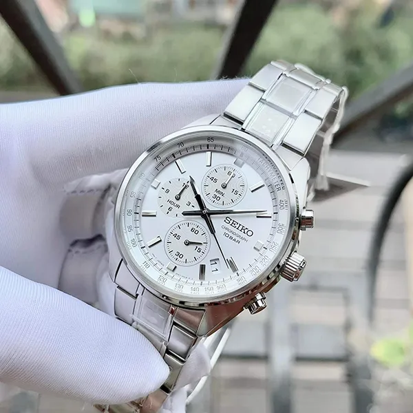 Đồng Hồ Nam Seiko Quartz SSB375P1 Màu Bạc Trắng