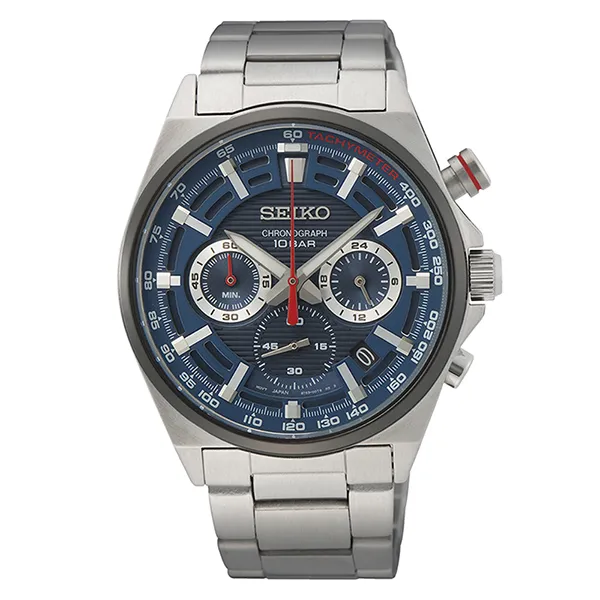 Đồng Hồ Nam Seiko Quartz SSB407P1 Màu Xanh Bạc