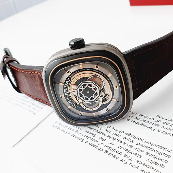 Đồng Hồ Nam SevenFriday Katara Stainless Steel Automatic Watch P2B/06 Katara Màu Nâu - Đồng hồ - Vua Hàng Hiệu