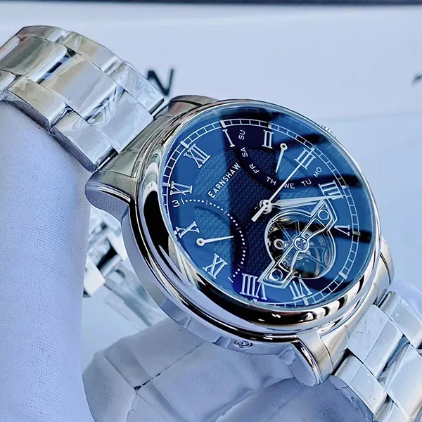 Đồng Hồ Nam Thomas Earnshaw Longcase Double Retrograde ES-8169-22 Màu Xanh Bạc