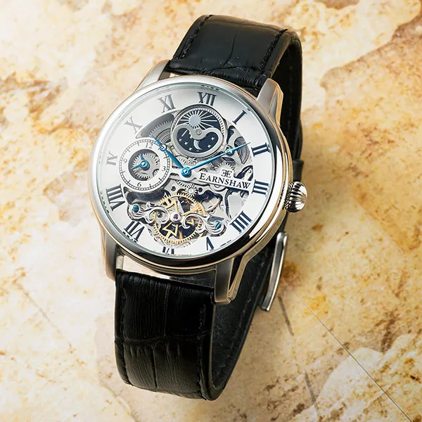 Đồng Hồ Nam Thomas Earnshaw Longitude Skeleton Automatic White Dial Men's Watch ES-8006-01 Màu Đen - Đồng hồ - Vua Hàng Hiệu