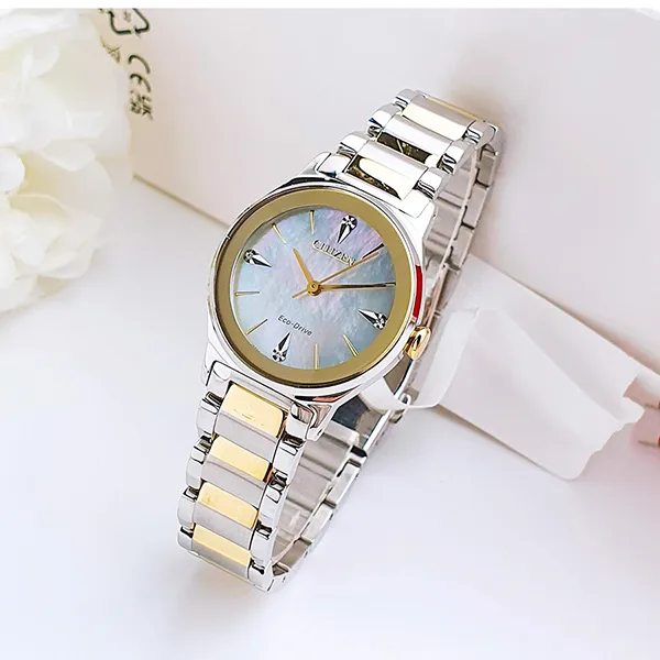 Đồng Hồ Nữ Citizen Eco Drive Watch EM0734-56D Màu Bạc - Vàng Gold