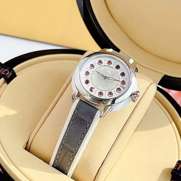 Đồng Hồ Nữ Fendi IShine Watch 33mm F134024514T01 Màu Trắng Xám