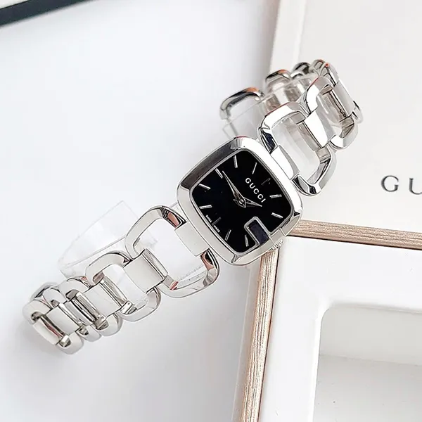 Đồng Hồ Nữ Gucci YA125509 Quartz Tone Silver Màu Đen Bạc