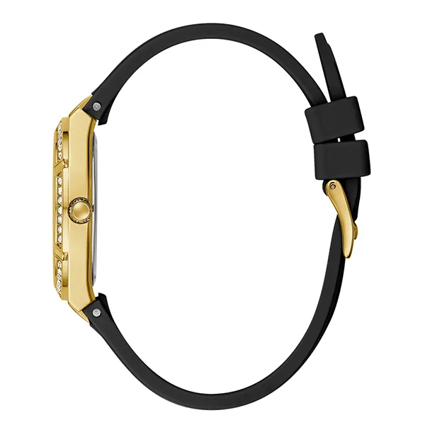 Đồng Hồ Nữ Guess Gold Tone Case Black Silicone Watch GW0034L1 Màu Đen/Vàng - Đồng hồ - Vua Hàng Hiệu