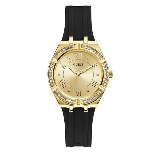Đồng Hồ Nữ Guess Gold Tone Case Black Silicone Watch GW0034L1 Màu Đen/Vàng - Đồng hồ - Vua Hàng Hiệu
