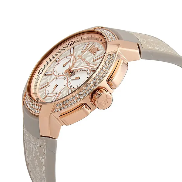 Đồng Hồ Nữ Michael Kors MK Oversized Pavé Chronograph Quartz Watch MK6949 Màu Xám