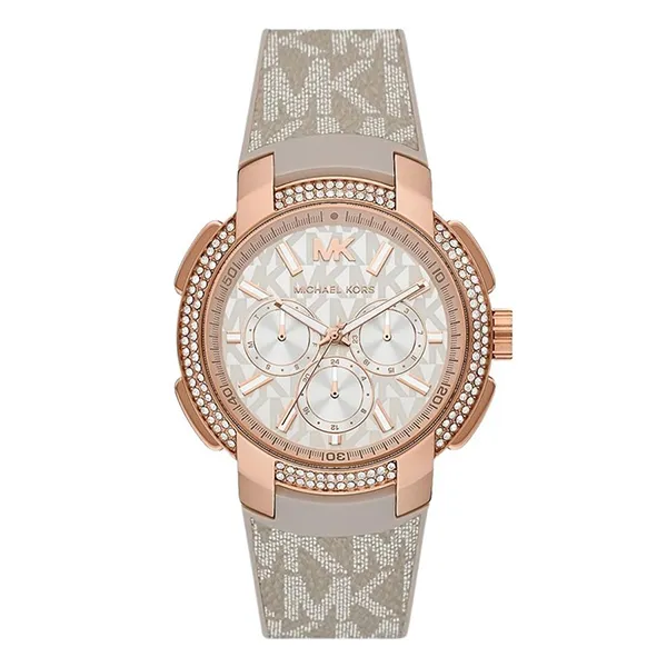 Đồng Hồ Nữ Michael Kors MK Oversized Pavé Chronograph Quartz Watch MK6949 Màu Xám