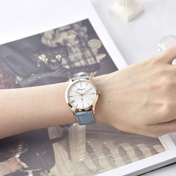 Đồng Hồ Nữ Salvatore Ferragamo Slim Watch SFDF00819 Màu Xanh Nhạt