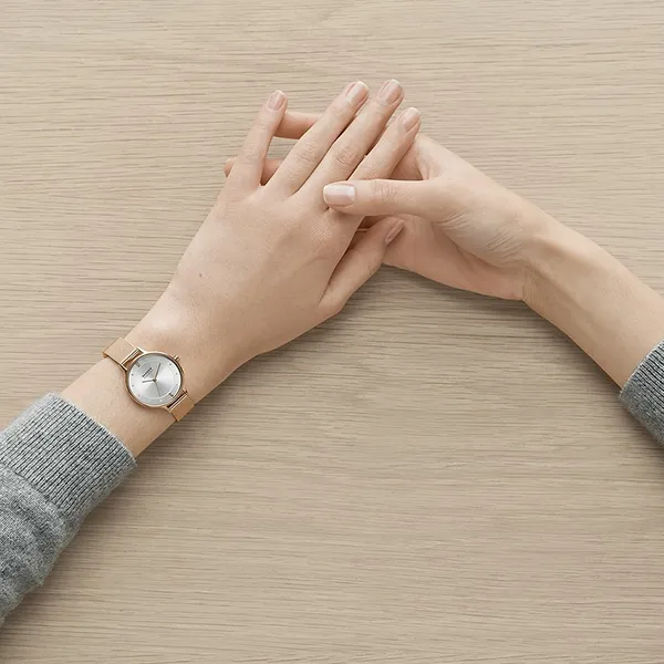 Đồng Hồ Nữ Skagen Anita Lille Rose Gold-Tone Steel Mesh Watch SKW2151 Màu Vàng Hồng