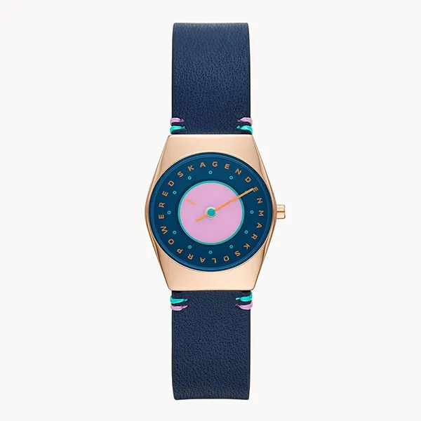 Đồng Hồ Nữ Skagen Grenen Lille Solar Halo Ocean Blue Leather Watch SKW3085 Màu Xanh Blue - Đồng hồ - Vua Hàng Hiệu