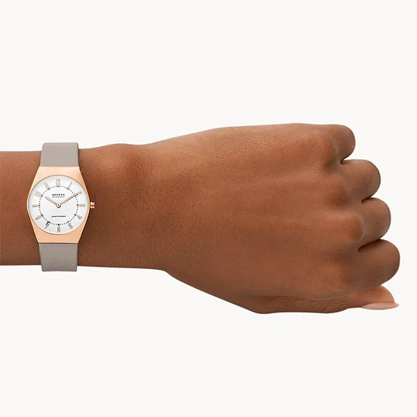 Đồng Hồ Nữ Skagen Grenen Lille Solar-Powered Greystone Leather Watch SKW3079 Màu Xám - Đồng hồ - Vua Hàng Hiệu
