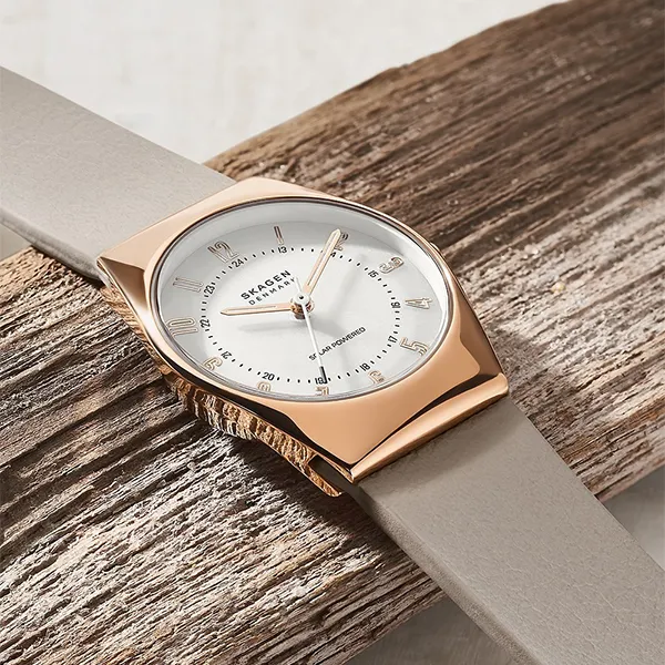 Đồng Hồ Nữ Skagen Grenen Lille Solar-Powered Greystone Leather Watch SKW3079 Màu Xám - Đồng hồ - Vua Hàng Hiệu