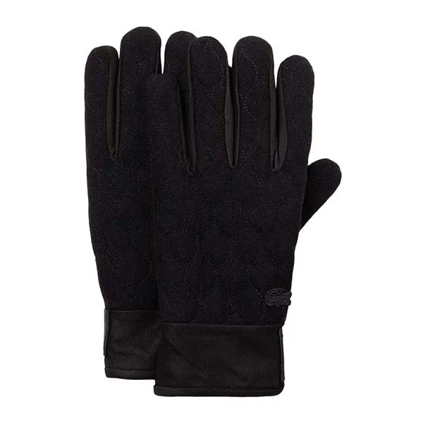 Găng Tay Nam Lacoste Men's Quilted Felt Gloves RV8280 Màu Đen - 2
